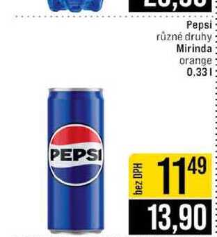 Pepsi různé druhy Mirinda orange 0,33l