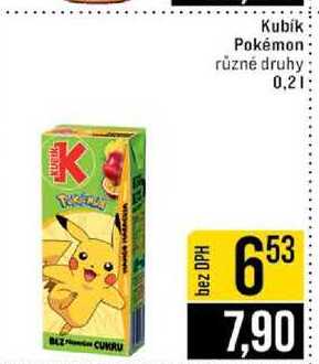 Kubik Pokémon různé druhy 0,2l JIP