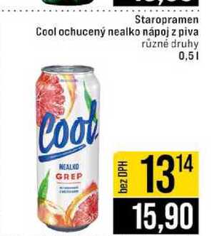 Staropramen Cool ochucený nealko nápoj z piva různé druhy 0,5l