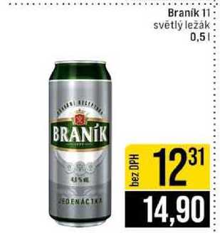 Braník 11 světlý ležák 0,5l