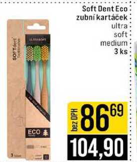 Soft Dent Eco zubní kartáček ultra soft medium 3 ks JIP