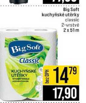 Big Soft kuchyňské utěrky classic 2-vrstvé 2x51m JIP