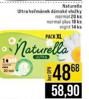 Naturella Ultra heřmánek dámské vložky normal 20 ks normal plus 18 ks night 14 ks JIP