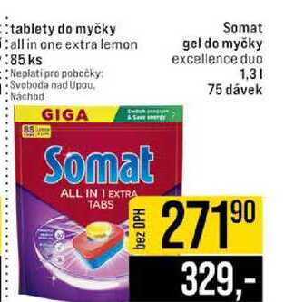 Somat gel do myčky excellence duo 1,3l 75 dávek JIP