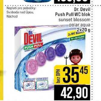 Dr. Devil Push Pull WC blok sunset blossom polar aqua 2x20 g JIP
