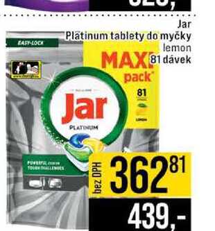 Jar Platinum tablety do myčky lemon MAX 8l dávek JIP