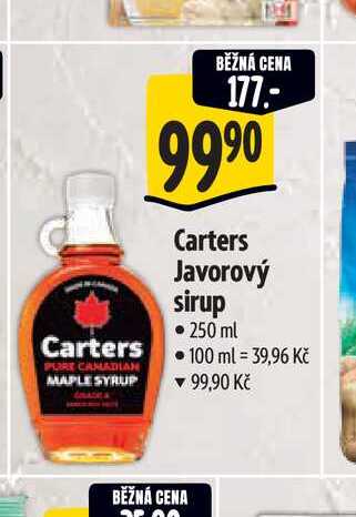 Carters Javorový sirup 250 ml  