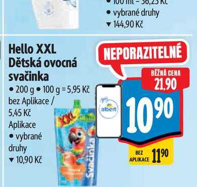 Hello XXL Dětská ovocná svačinka 200 g Albert