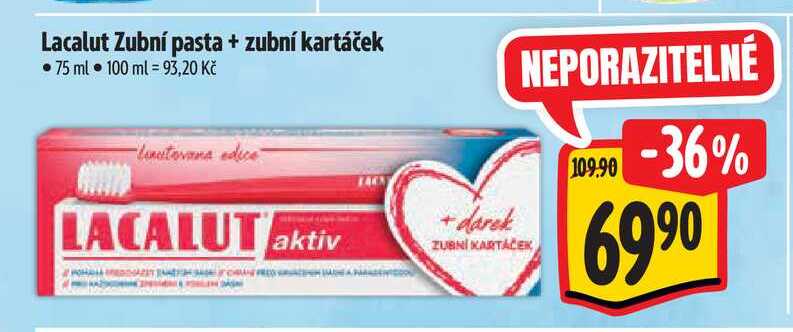 Lacalut Zubní pasta + zubní kartáček  75 ml 