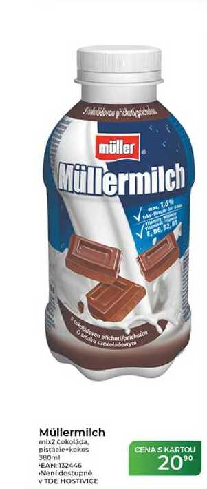 Müllermilch mix2 čokoláda, pistácie kokos 380ml