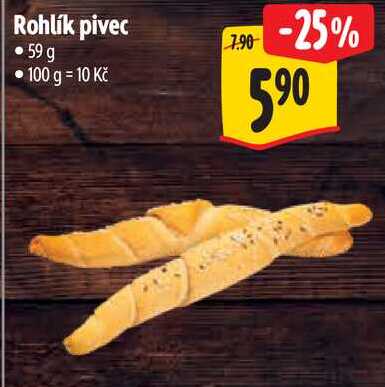 Rohlík pivec, 59 g 