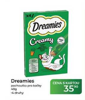 x4/ Dreamies Creamy Dreamies pochoutka pro kočky 40g 4 druhy CENA S KARTOU 3590