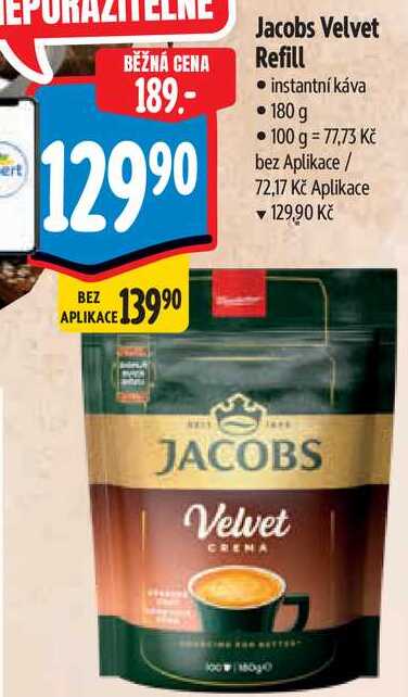 Jacobs Velvet Refill, 180 g  