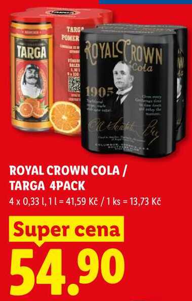 ROYAL CROWN COLA/TARGA 4PACK, 4x 0,33 l