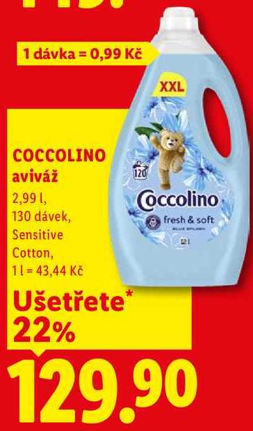 COCCOLINO aviváž, 2,99 l/130 dávek Lidl