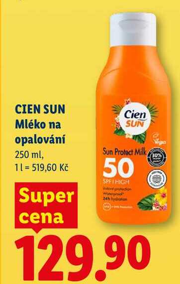 CIEN SUN Mléko na opalování, 250 ml Lidl