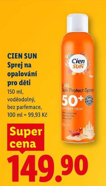 CIEN SUN Sprej na opalování pro děti, 150 ml