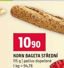 KORN BAGETA STŘEDNÍ 115 g pečivo dopečené 