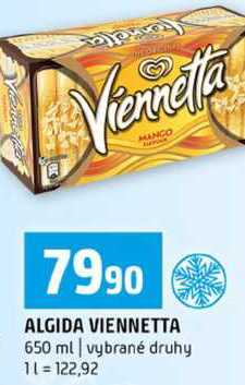 ALGIDA VIENNETTA 650 ml vybrané druhy 