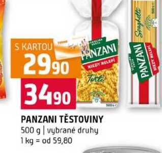 PANZANI TĚSTOVINY 500 g vybrané druhy 
