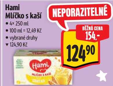 Hami Mlíčko s kaší, 4x 250 ml Albert