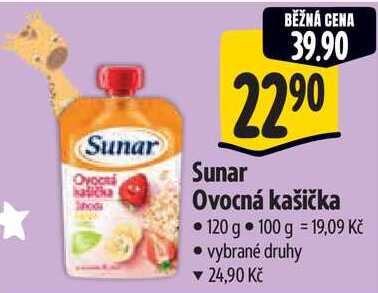 Sunar Ovocná kašička, 120 g Albert