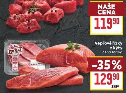 Vepřové řízky z kýty cena za 1kg