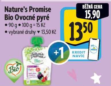 Nature's Promise Bio Ovocné pyré, 90 g Albert