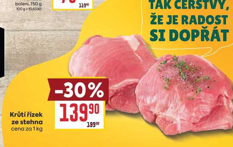 Krůtí řízek ze stehna cena za 1 kg 