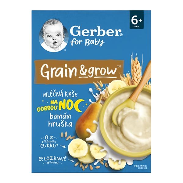 Gerber Natural mléčná kaše pšenično-ovesná hruška a banán Košík.cz