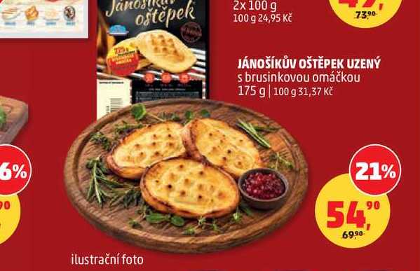 JÁNOŠÍKŮV OŠTĚPEK UZENÝ s brusinkovou omáčkou 175 g 