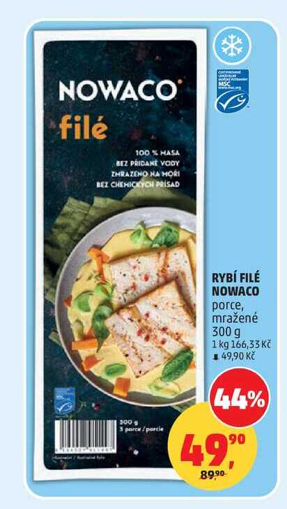 RYBÍ FILÉ NOWACO porce, mražené 300 g