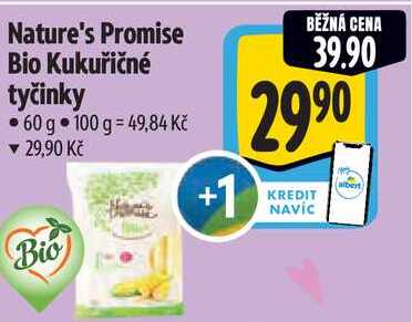 Nature's Promise Bio Kukuřičné tyčinky, 60 g Albert