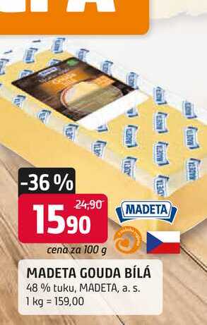 MADETA GOUDA BÍLÁ 48% tuku, 100g