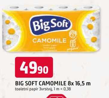 BIG SOFT CAMOMILE 8x 16,5 m toaletní papír 3vrstvý Trefa