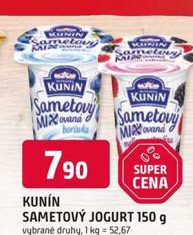 KUNÍN SAMETOVÝ JOGURT 150 g