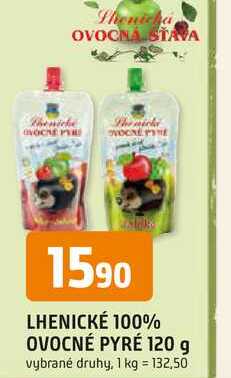 LHENICKÉ 100% OVOCNÉ PYRÉ 120 g Trefa