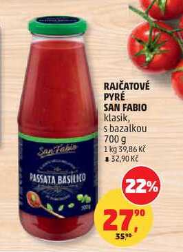 RAJČATOVÉ PYRÉ SAN FABIO klasik, s bazalkou 700 g