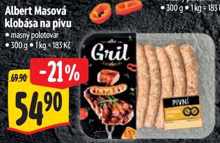 Albert Masová klobása na pivu, 300 g