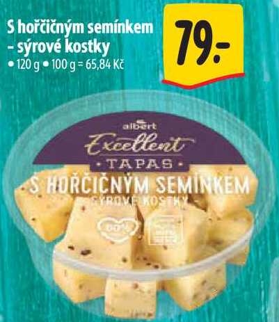 S hořčičným semínkem - sýrové kostky, 120 g  