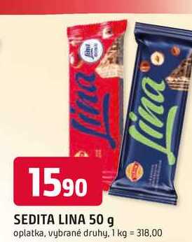 SEDITA LINA 50 g oplatka, vybrané druhy