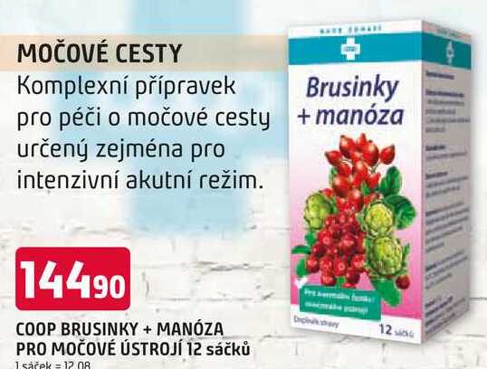 COOP BRUSINKY + MANÓZA PRO MOČOVÉ ÚSTROJÍ 12 sáčků Trefa