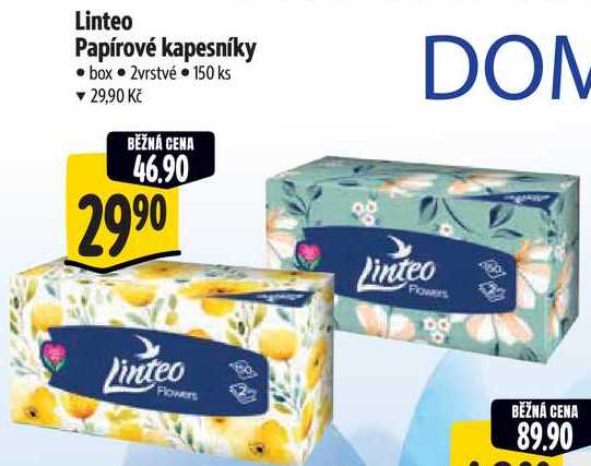 Linteo Papírové kapesníky, 150 ks Albert