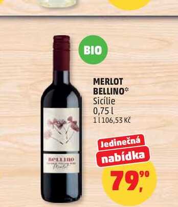 MERLOT BELLINO Sicílie 0,75l