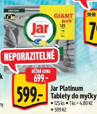 Jar Platinum Tablety do myčky, 125 ks Albert