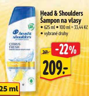 Head & Shoulders Šampon na vlasy, 625 ml Albert