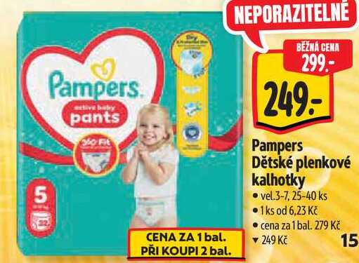 Pampers Dětské plenkové kalhotky, vel.3-7, 25-40 ks 