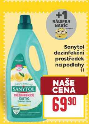 Sanytol dezinfekční prostředek na podlahy 1l BILLA