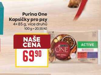 Purina One Kapsičky pro psy 4× 85 g