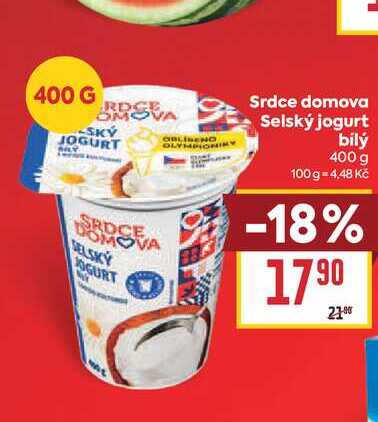 Srdce domova Selský jogurt bilý 400 g 